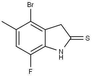 4-bromo-7-fluoro-5-methylindoline-2-thione 结构式