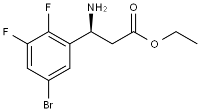 (S)-3-氨基-3-(5-溴-2,3-二氟苯基)丙酸乙酯 结构式