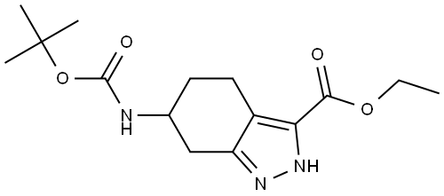 6-(叔丁氧基羰基)氨基)-4,5,6,7-四氢-2H-吲唑-3-羧酸乙酯 结构式