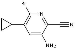 3-氨基-6-溴-5-环丙基吡啶腈 结构式