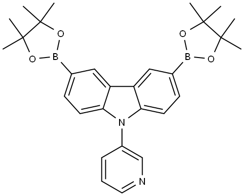 9-(吡啶-3-基)-3,6-双(4,4,5,5-四甲基-1,3,2-二氧杂硼烷-2-基)-9H-咔唑 结构式