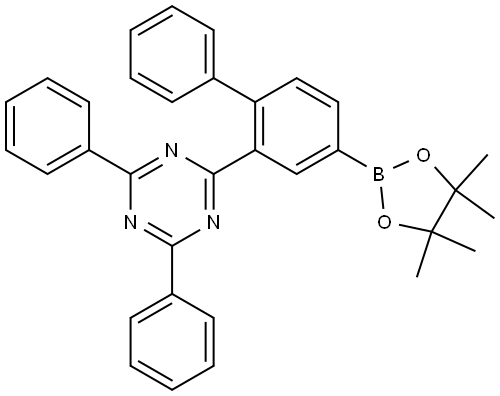 2,4-二苯基-6-(4-(4,4,5,5-四甲基-1,3,2-二氧杂硼烷-2-基)-[1,1'-联苯]-2-基)-1,3,5-三嗪 结构式