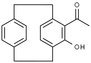 Ethanone, 1-[(1S)-6-hydroxytricyclo[8.2.2.24,7]hexadeca-4,6,10,12,13,15-hexaen-5-yl]- 结构式