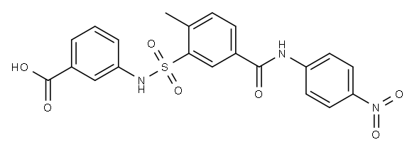 Benzoic acid, 3-[[[2-methyl-5-[[(4-nitrophenyl)amino]carbonyl]phenyl]sulfonyl]amino]- 结构式