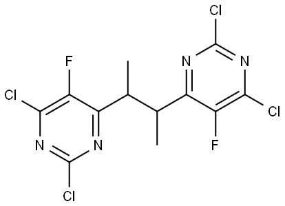 Pyrimidine, 4,4'-(1,2-dimethyl-1,2-ethanediyl)bis[2,6-dichloro-5-fluoro- (9CI) 结构式