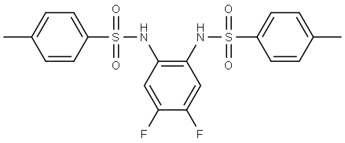 N,N'-(4,5-二氟-1,2-亚苯基)双(4-甲基苯磺酰胺) 结构式