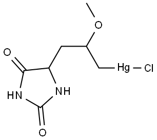 5-[3-[Chloromercurio(II)]-2-methoxypropyl]hydantoin 结构式