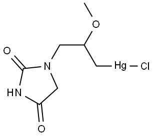 1-[3-[Chloromercurio(II)]-2-methoxypropyl]hydantoin 结构式