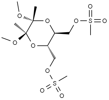 1,4-Dioxane-2,3-dimethanol, 5,6-dimethoxy-5,6-dimethyl-, 2,3-dimethanesulfonate, (2S,3S,5R,6R)- 结构式