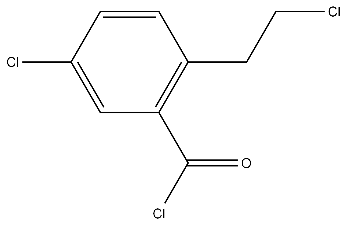 5-氯-2-(2-氯乙基)苯甲酰氯 结构式