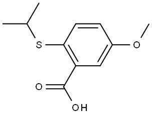 5-Methoxy-2-[(1-methylethyl)thio]benzoic acid 结构式