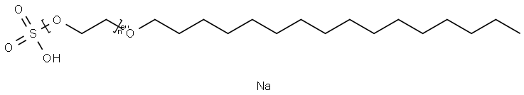 Α-磺基-Ω-(十六烷基氧基)聚(氧基-1,2-亚乙基)钠盐 结构式