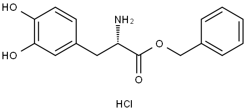 L-3,4-二羟基苯丙氨酸苯甲基酯盐酸盐 结构式