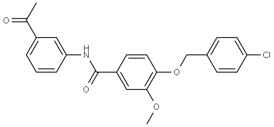 N-(3-Acetylphenyl)-4-[(4-chlorophenyl)methoxy]-3-methoxybenzamide 结构式