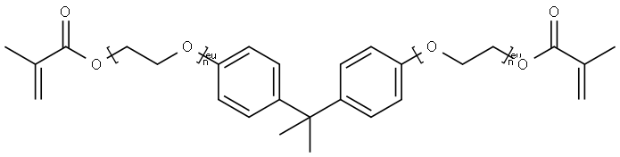 α,α’-[(1-甲基亚乙基)-二(4,1-亚苯基)双[ω-(2-甲基-1-氧代-2-丙烯基)氧]-聚(氧-1,2-乙二基)                                                                                                                结构式