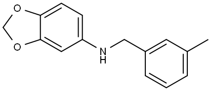 N-[(3-Methylphenyl)methyl]-1,3-benzodioxol-5-amine 结构式