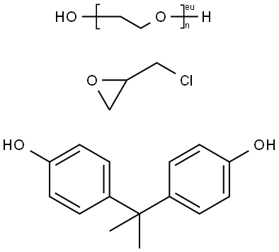 4,4'-(1-甲基亚乙基)双苯酚与氯甲基环氧乙烷和Α-氢基-Ω-羟基聚(氧化-1,2-乙二基)的聚合物 结构式