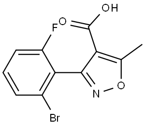3-(2-溴-6-氟苯基)-5-甲基异噁唑-4-甲酸 结构式