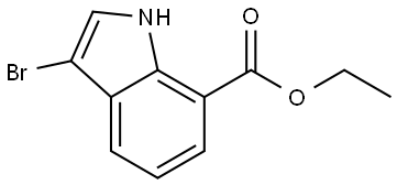 ethyl 3-bromo-1H-indole-7-carboxylate 结构式