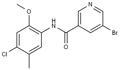 5-Bromo-N-(4-chloro-2-methoxy-5-methylphenyl)-3-pyridinecarboxamide 结构式