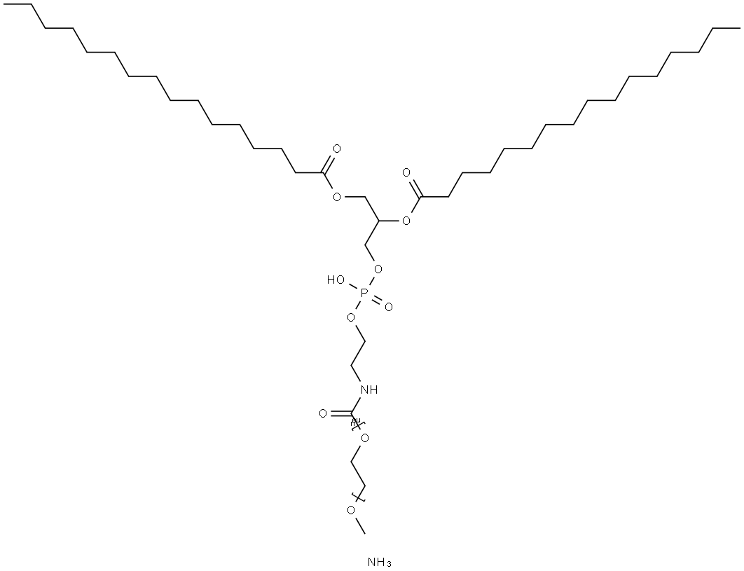 ALPHA-[(9R)-6-羟基-6-氧代-1,12-二氧代-9-[(1-氧代十六烷基)氧基]-5,7,11-三氧杂-2-氮杂-6-磷杂二十七烷-1-基]-OMEGA-甲氧基聚氧乙烯铵盐 结构式