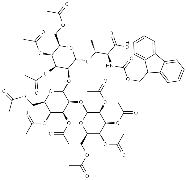 FMOC-THR(AC4MANΑ1-2AC3MANΑ1-2AC3MANΑ)-OH 结构式