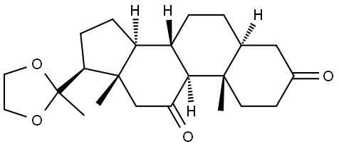 Pregnane-3,11,20-trione, cyclic 20-(1,2-ethanediyl acetal), (5α)- 结构式