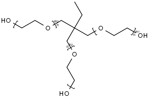 2-乙基-2-(羟甲基)-1,3-丙二醇聚环氧乙烷醚 结构式