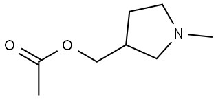 乙酸[(1-甲基-3-吡咯烷基)甲基]酯 结构式