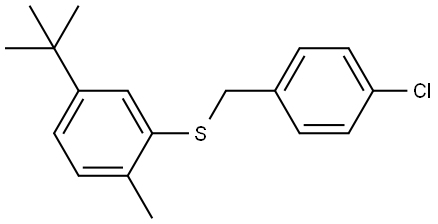 2-[[(4-Chlorophenyl)methyl]thio]-4-(1,1-dimethylethyl)-1-methylbenzene 结构式