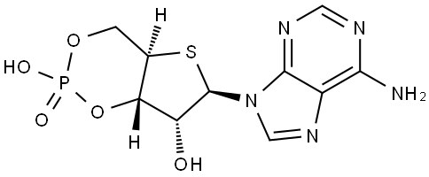 Adenosine, 4'-thio-, cyclic 3',5'-(hydrogen phosphate) (9CI) 结构式