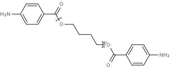 聚-1,4-丁二醇双(4-氨基苯甲酸酯) 结构式