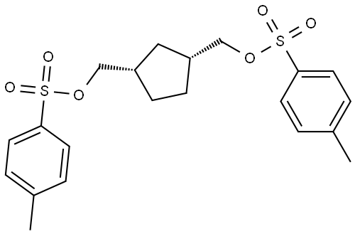 1,3-Cyclopentanedimethanol, 1,3-bis(4-methylbenzenesulfonate), (1R,3S)-rel- 结构式