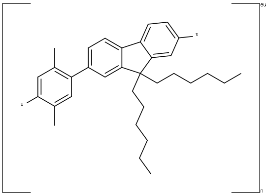 聚[(9,9-二己基芴-2,7-二基)-ALT-(2,5-二甲基-1,4-苯撑)] 结构式