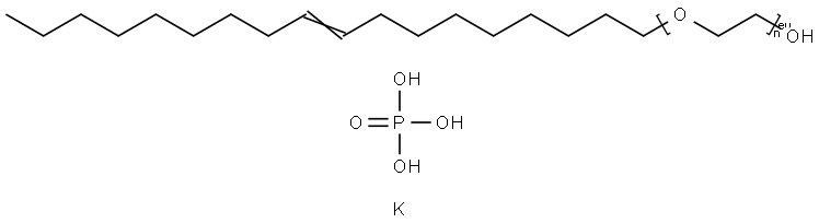 Α-顺十八烯基-Ω-羟基聚氧乙烯磷酸钾 结构式