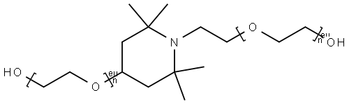 Polyethylene glycol,ether with 4-hydroxy-2,2,6,6-tetramethyl-1-piperidineethanol (2:1) 结构式