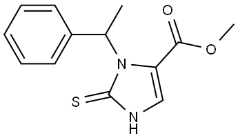 (R)-2-巯基-1-(1-苯基乙基)-1H-咪唑-5-羧酸甲酯 结构式