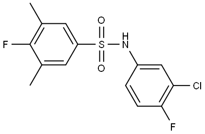 N-(3-氯-4-氟苯基)-4-氟-3,5-二甲基苯磺酰胺 结构式