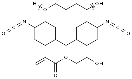 2-丙烯酸-2-羟乙基酯与Α-氢-Ω-羟基-聚(四氢呋喃)和1,1'-亚甲基双(4-异氰酸根合环己烷)的聚合物 结构式