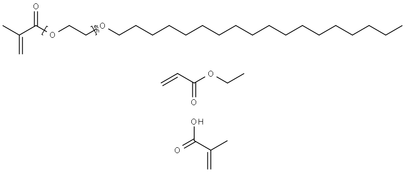 2-Propenoic acid, 2-methyl-, polymer with ethyl 2-propenoate and .alpha.-(2-methyl-1-oxo-2-propenyl)-.omega.-(octadecyloxy)poly(oxy-1,2-ethanediyl), graft 结构式