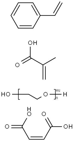 2-Propenoic acid, 2-methyl-, polymer with ethenylbenzene and .alpha.-hydro-.omega.-hydroxypoly(oxy-1,2-ethanediyl) (2Z)-2-butenedioate 结构式