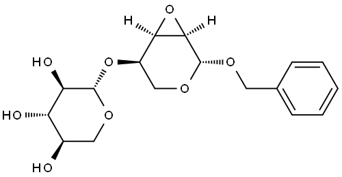 苄基2,3-脱水-4-O-Β-D-木吡喃糖基-Β-D-吡喃核糖苷 结构式