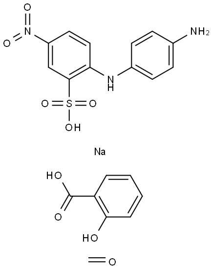 2-羟基苯甲酸、甲醛反应物、2-[(4-胺基苯基)氨基]-5-硝基苯磺酸偶合物单钠盐 结构式