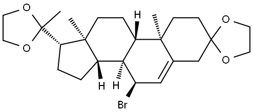 Pregn-5-ene-3,20-dione, 7-bromo-, cyclic 3,12-bis(1,2-ethanediyl acetal), (7α)- 结构式