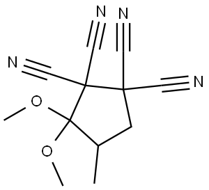 3,3-dimethoxy-4-methylcyclopentane-1,1,2,2-tetracarbonitrile 结构式