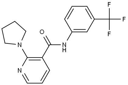 2-(1-Pyrrolidinyl)-N-[3-(trifluoromethyl)phenyl]-3-pyridinecarboxamide 结构式