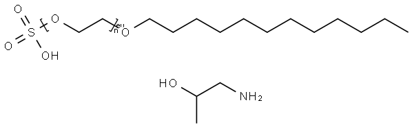 月桂醇聚醚硫酸酯 MIPA 盐 结构式