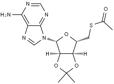 2'',3''-O-(1-Methylethylidene)-5''-thio-adenosine 5''-Acetate 结构式