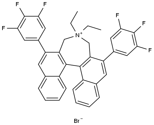 (11bS)-4,4-Diethyl-2,6-bis(3,4,5-trifluorophenyl)-4,5-dihydro-3H-dinaphtho[2,1-c:1',2'-e]azepin-4-ium bromide 结构式