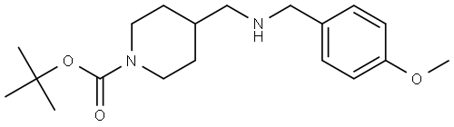 tert-butyl 4-(((4-methoxybenzyl)amino)methyl)piperidine-1-carboxylate 结构式